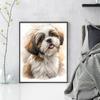 Shih Tzu Full 14CT 2 Strands DIY Counted Cross Stitch Embroidery Kits for Beginners Adults Gift Home Wall Decor 15.75x19.69in