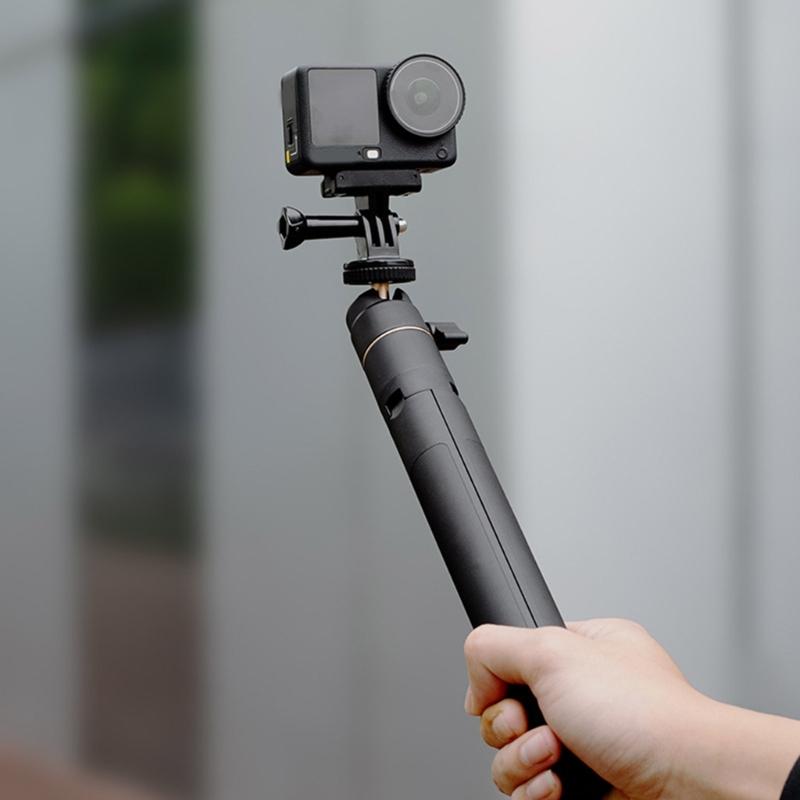 Aluminum Alloy Extendable Tripod Selfie Stick Lightweight for Action 6 Camera Photography Vlog and Travel Adventure