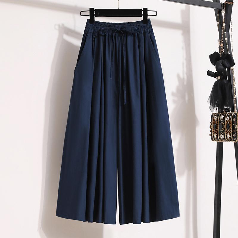 DIMANAF 2026 Summer New Plus Size Women Long Pants Clothing Loose Casual Elastic Waist Fashion Lady Bottoms