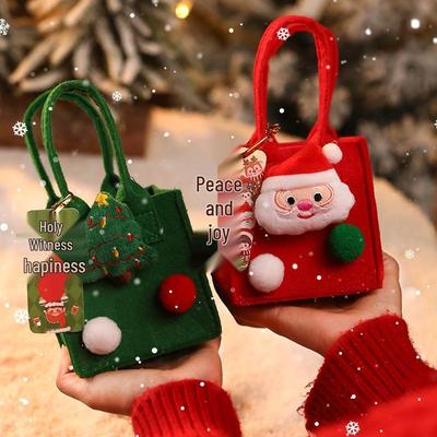 Felt Christmas Eve Apple Gift Tote Bag and Decoration Box