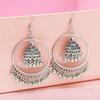 Boho Etnické Retro Starožitná Zlatá Barva Slitina Kruh Ptačí Klec Korálky Zvonky Třásně Indické Jhumka Náušnice Pro Ženy Doplňky