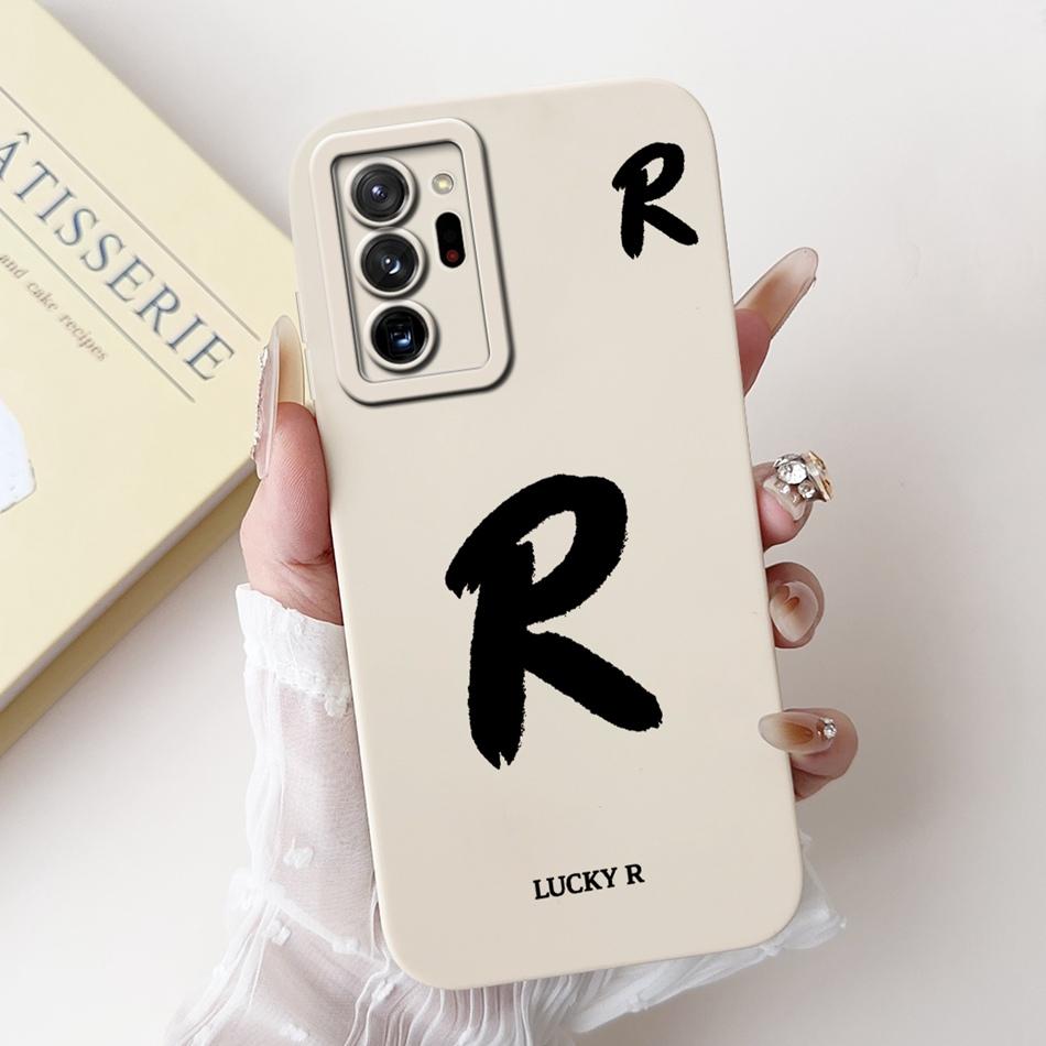 For Samsung Galaxy Note 20 Ultra Note20 Lucky Initial Letter Phone Case For Samsung Note 20 20Ultra 5G Soft Silicone Cases