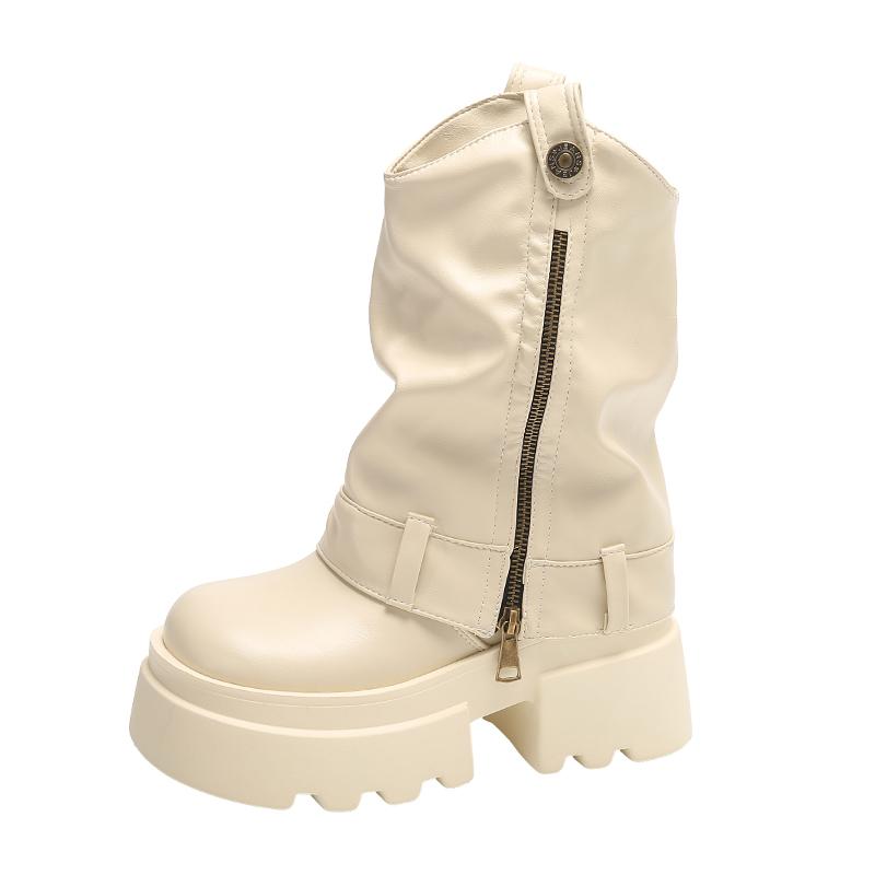 

Модные новые ботинки в готическом стиле на массивной платформе, женские ботильоны, элегантные удобные женские мотоциклетные ботинки для ходьбы, панк кожаные ботинки 35