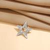 Zinc Alloy Brooch Pin Star Shape Lapel Badge with Rhinestones Inlaid Decorative Outfit Pin