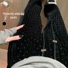 Autumn Maternity Velvet Drawstring Pants: Narrow to Wide Leg Fit