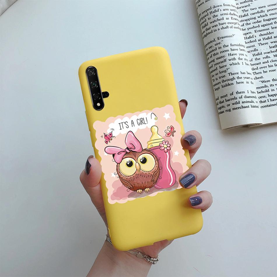 For Honor 20 Case Cartoons Love Heart TPU Funda For Huawei Honor 20 Pro Lite YAL-L21 YAL-L41 20S MAR-LX1H Back Cover Phone Case