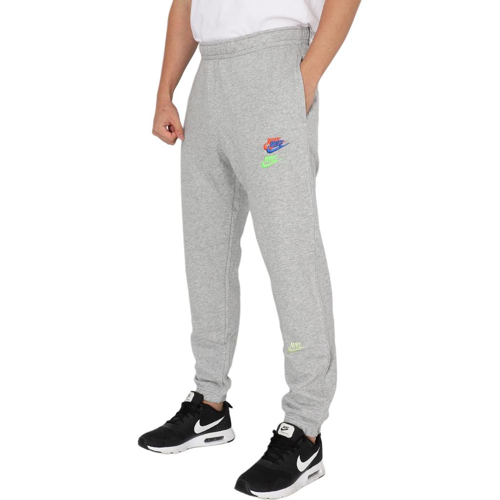 Nike Logo Embroidered Knit Joggers with Drawstring Closure Men Bottoms Grey DD4677-063