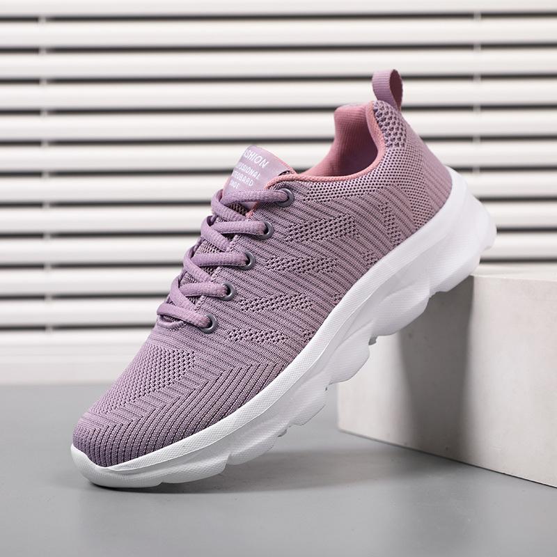 Spring and Autumn New Fly-woven Flat-bottomed Casual Sports Shoes Breathable Shoes Large Size Shoes
