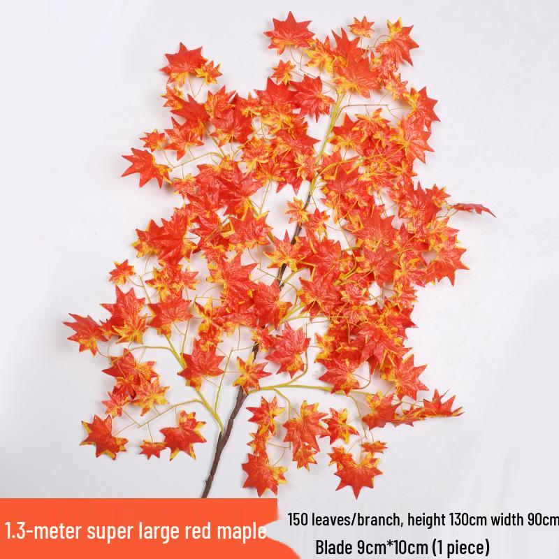 Artificial Red Maple Leaves for Indoor/Outdoor Decor and Landscaping