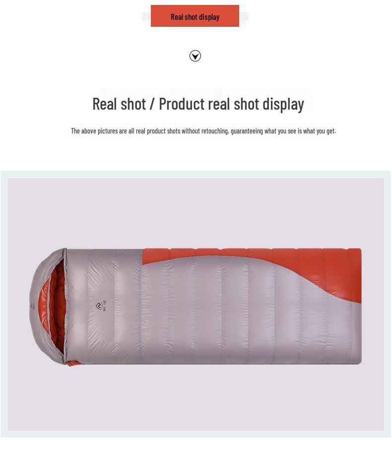 SKY ICE Gray Bear Down Silk Sleeping Bag - Winter Thickened for Adults, Warm Cold Protection for Outdoor Camping
