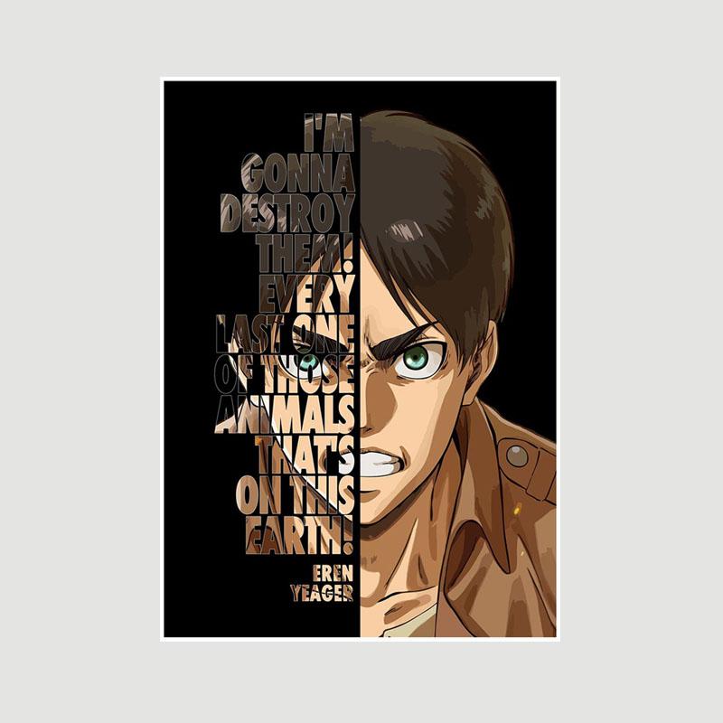 Vintage Inspirational Quote Poster Anime Finger Luffy Deku Posters White Paper Text Art Pictures Home Decor Bar Decoration Painting Interior Mural