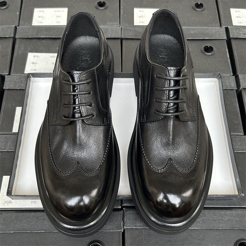 

Гравированные кожаные туфли Brock, мужские деловые, деловые, кожаные, дышащие, для жениха, свадебные, мужские, кожаные туфли, толщина которых увеличивается 41 чёрный