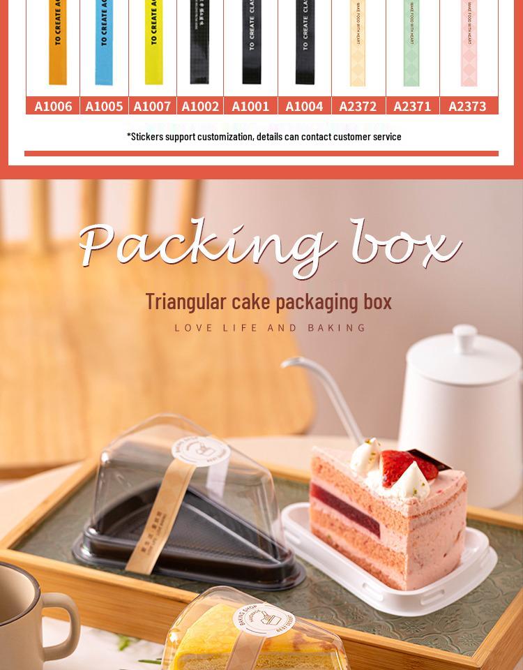 Triangle Cake Box for Mille-Feuille and Mousse Slices - Disposable, 6-Inch & 8-Inch Sizes