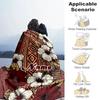 1PC Custom Name Hibiscus Flowers outdooor Flannel blankets Throw Blanket All-Season Throw Gift Bedspread for Couch, Bed, Camping Holiday Birthday gift