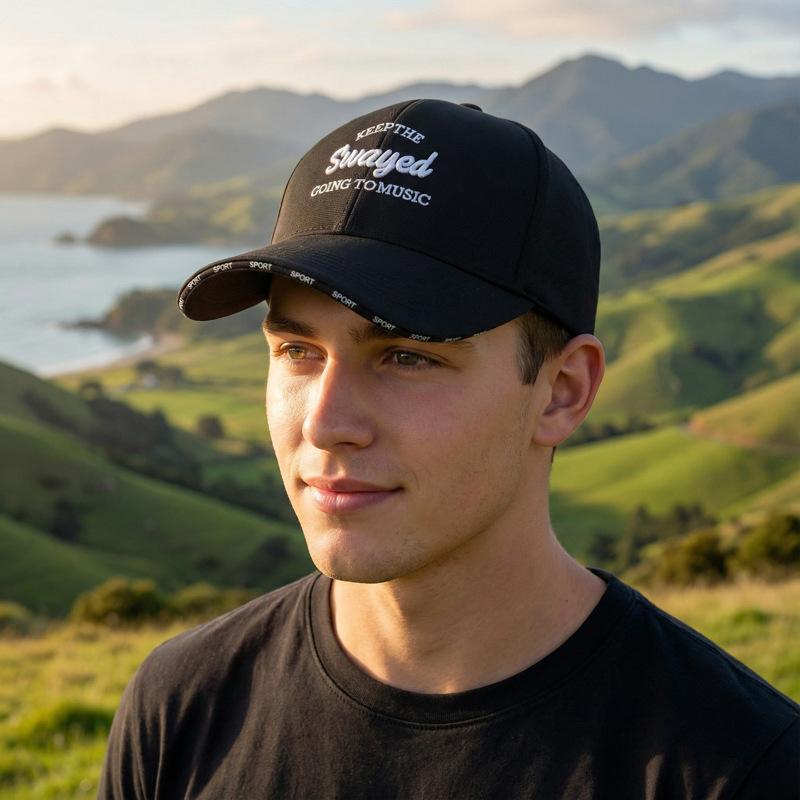 Outdoor Unisex Sun Protection Baseball Cap Embroidered Letter Small Face Flattering Wide Brim Hat Casual Fashion Style
