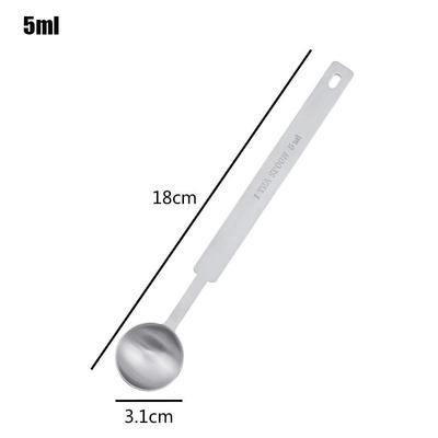 1/4 Peças Colheres de Café Cabo Longo Aço Inoxidável 304 Colher de Sopa Empilhável Colher Medidora de Cozinha Cabe no Recipiente de Café