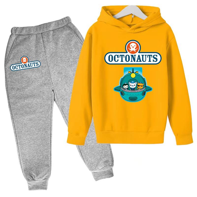Kids Fall/Winter OCTONAUTS Clothing Sweatshirt Boys Girls Toddlers 3-12 Years Coat +trousers 2P Outdoor Sports Casual Hoodie Set