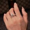 Fashion Inlaid Diamond Water Droplet High-end Ring Two-piece Set Single Diamonds Design Ring Unique Party Fine Jewelry Gift