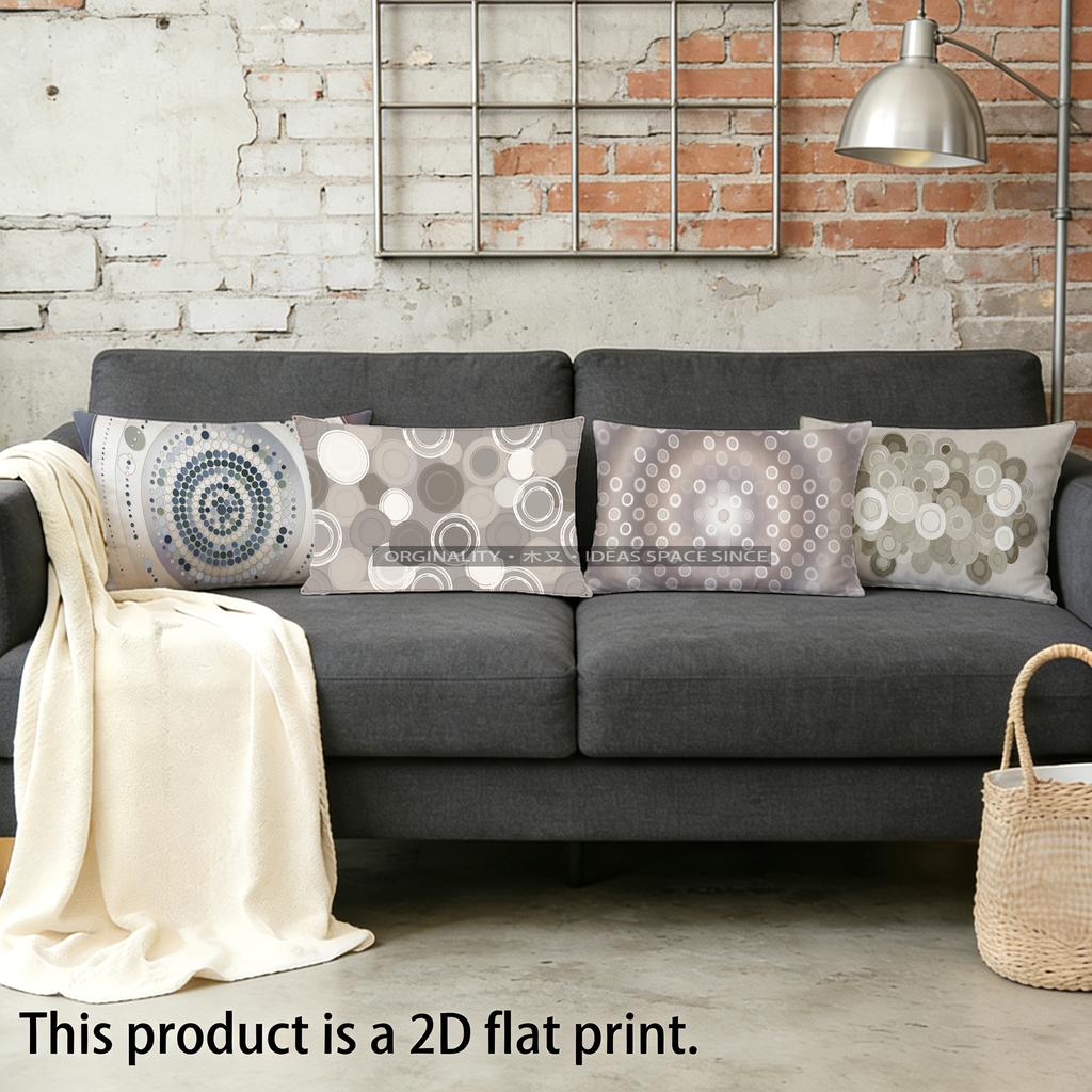 Circular Patterns Decorative Pillowcase Suitable For Sofa Bedroom Car Pillow Cover Cushion Rectangular Back Cushion
