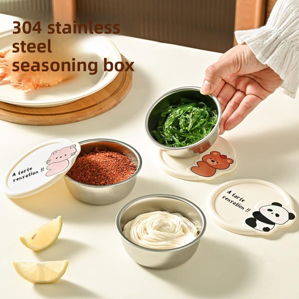 304 Stainless Steel Storage Containers Easy Clean Dipping Dish Portable Sauce Cup  Food Storage