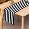 Black White Striped Linen Table Runner Dresser Scarves Table Decor Farmhouse Kitchen Dining Table Runner Holiday Party Decor
