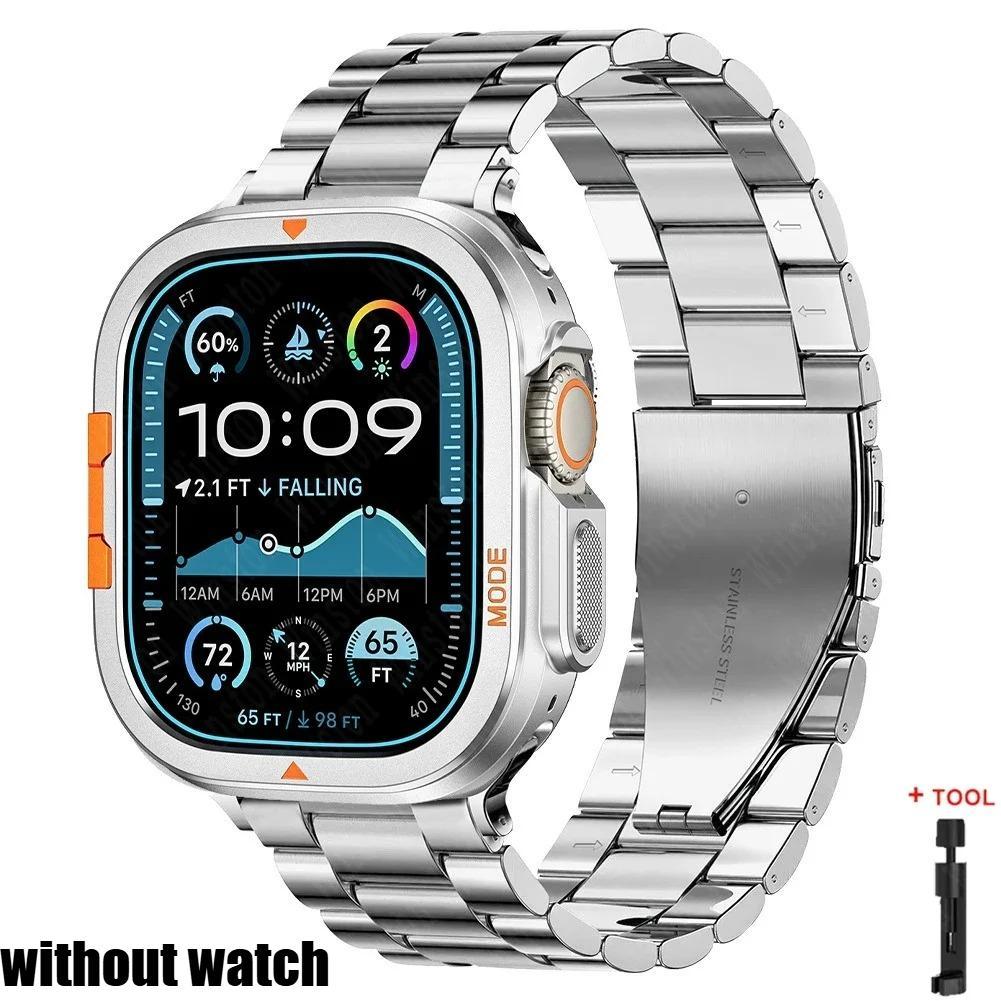 

Luxury Metal Case+Strap for Apple Watch Band Ultra3 49mm 46mm Titanium Bracelet Hard Frame Protect Cover for Iwatch Series11 10 49mm-Ultra 3 2 1