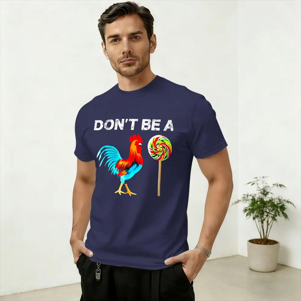 Funny Rooster Pattern Unisex T Shirt Novelty Tees Short Sleeve Crewneck TShirt 100 Cotton Printed Clothes