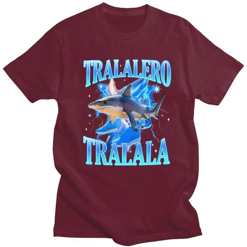 Tralalero Tralala Hai Meme T-Shirt Unisex Kurzarm T-Shirts Sommer Lässig Grafik-T-Shirt Baumwolle Locker Übergröße Kleidung