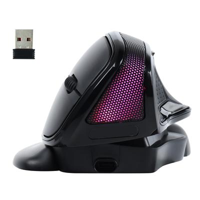 Ergonomic Wireless Vertical Mouse with RGB Ergonomic Gaming 6 Tendonitis Days of Battery 500mAh Rechargeable Quiet Detachable Hand Compatible with and