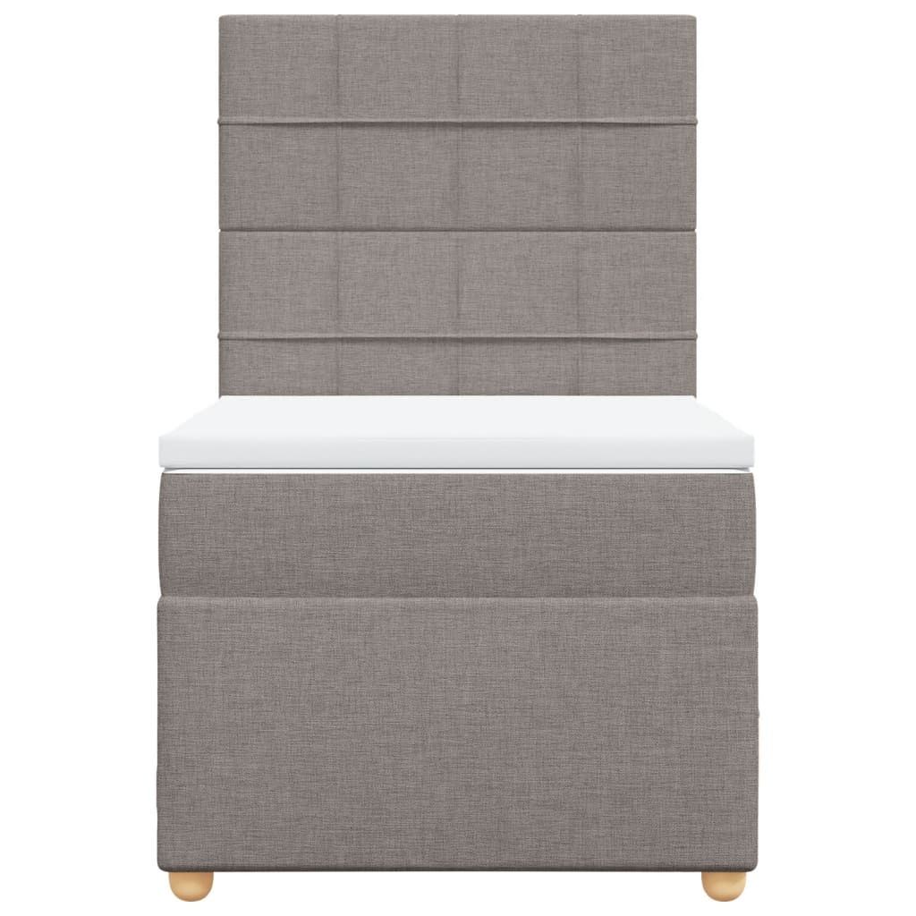 Box Spring Bed with Mattress Taupe 80x200 cm Fabric