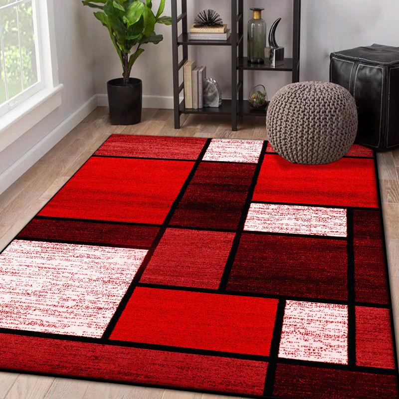 Nordic Geometric Living Room Carpet Abstract Home Decoration Large Area Antiskid Rugs Lounge Bedroom Fluffy Plush Floor Mat Soft