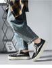 Men's Autumn Black & White Height-Boosting Skate Shoes - Trendy, Casual, and Versatile Low-tops