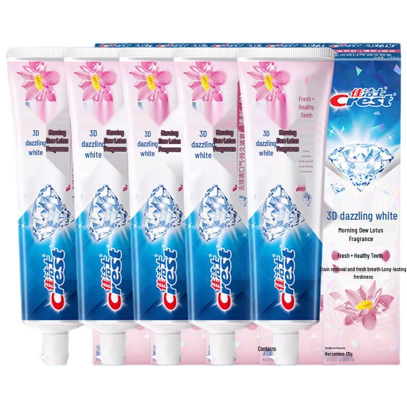 Crest 3D White Morning Dew Lotus Fragrance Toothpaste Family Pack