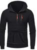 2025 Men's Casual Hooded Pullover Zipper Long Sleeve Sports Sweatshirt for Spring and Autumn