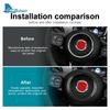Real Hard Carbon Fiber Sticker For Fiat 500 Abarth 595 695 2008-2021 2022 2023 Car Steering Wheel Center Interior Accessories