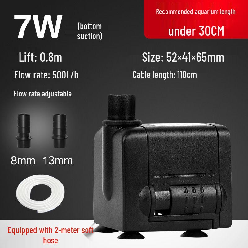 Goldfish Tank Mini Silent Submersible Pump for Rockery Waterfall, Fountain, and Circulation Filter.