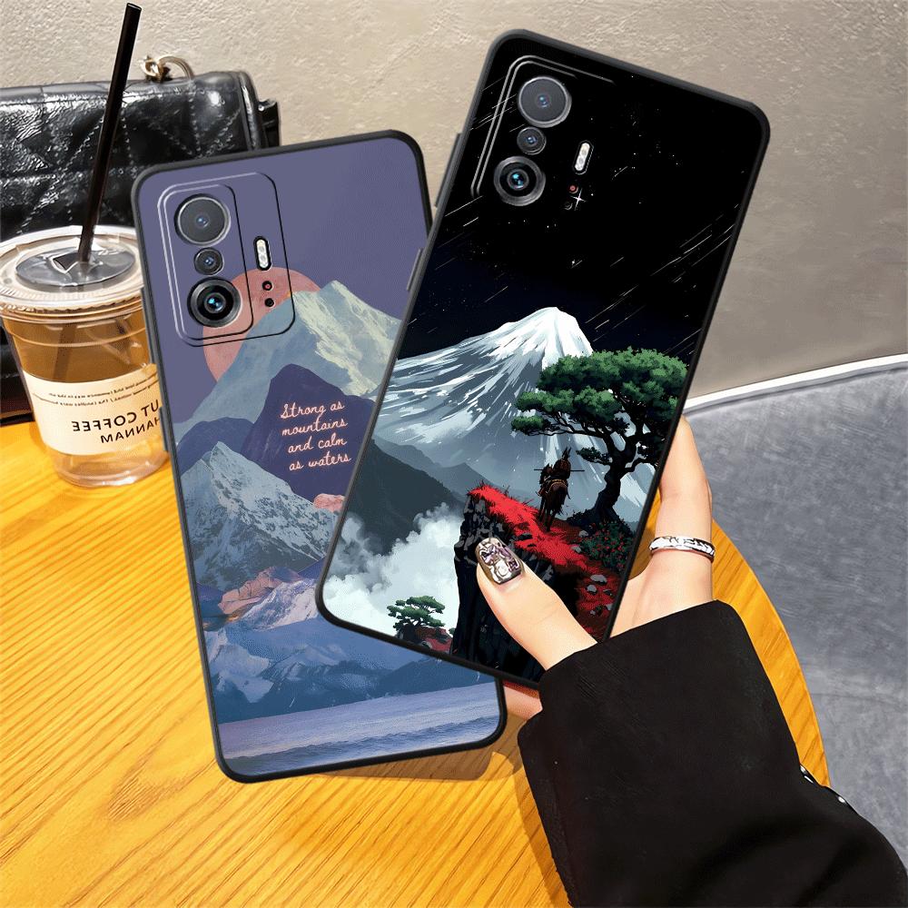 Case for Xiaomi Mi 13 Lite 11 14 12X 11T 10T 12T Pro 12 Funda Phone Cover Creative Mountain Peak Art