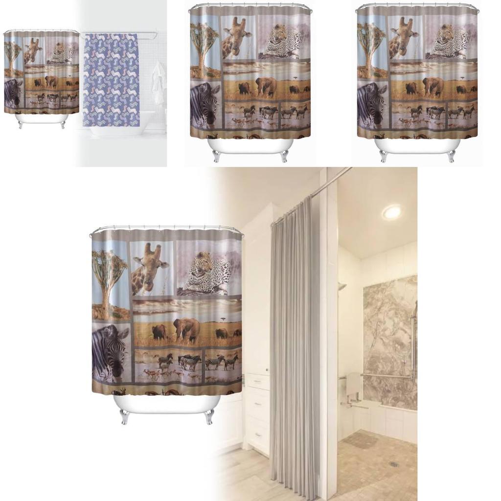 Peva Duschvorhang Tiermuster Wasserdicht Badezimmerteiler Für Heimdeko