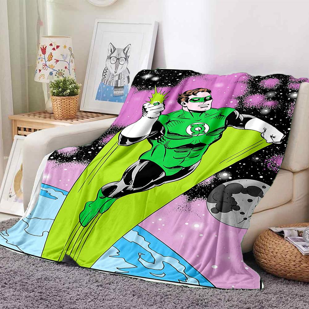 1 Stück Green Lantern Decke Polyesterfaser, Ganzjahreskomfort für Sofa, Bett, Büro, Auto, Camping, Ideale Heimdekoration & Geschenk, Bürokomfort