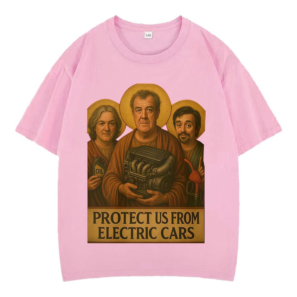 Jeremy Clarkson Beschütze Uns Vor Elektroautos Lustiges Meme T-Shirt Unisex Damen Kleidung Lässig Baumwolle Übergroß Vintage T-Shirts