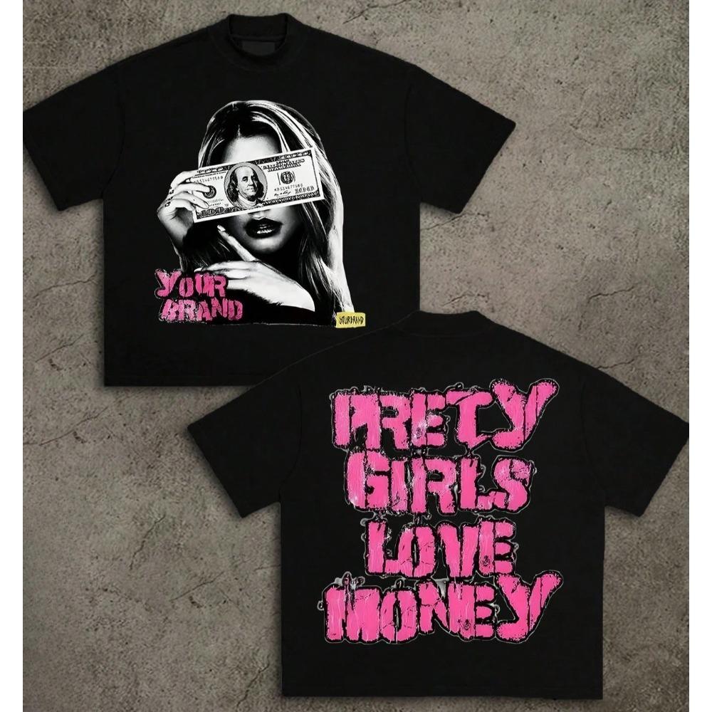 Double-Sided Printing Y2k Style Big Head Print Men Women Summer Round Neck Short Sleeved Casual Cotton T-shirt Vintage Tee Tops