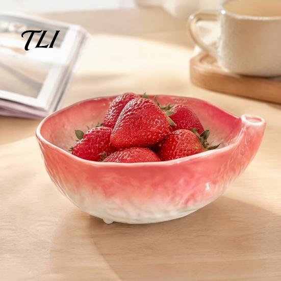 Temperature Controlled Fruit Storage Container Ceramic Berry Washing Bowl with Drainage Holes, Soaking And Rinsing Rinse Basin, Kitchen Colander