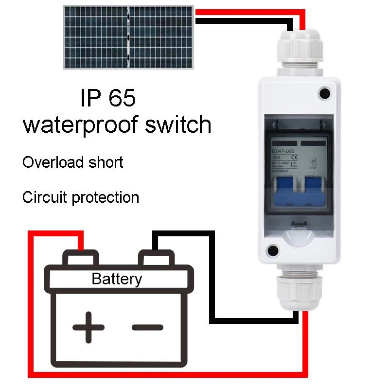 Solar Photovoltaic Battery PV Combiner Box DC Switch Miniature Circuit Breaker With Junction Box 12V 24V 48V 500V 1000V IP65