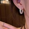Temperament Simple Glistening  Irregular Geometry Broken Silver C-shaped Stud Earrings for Women Korea Designer Jewelry Gifts