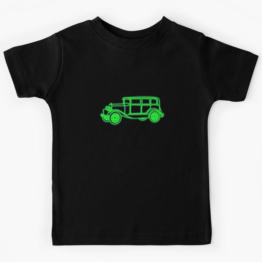 1928 Vintage American Car in Neon Green Kids T-Shirt 130