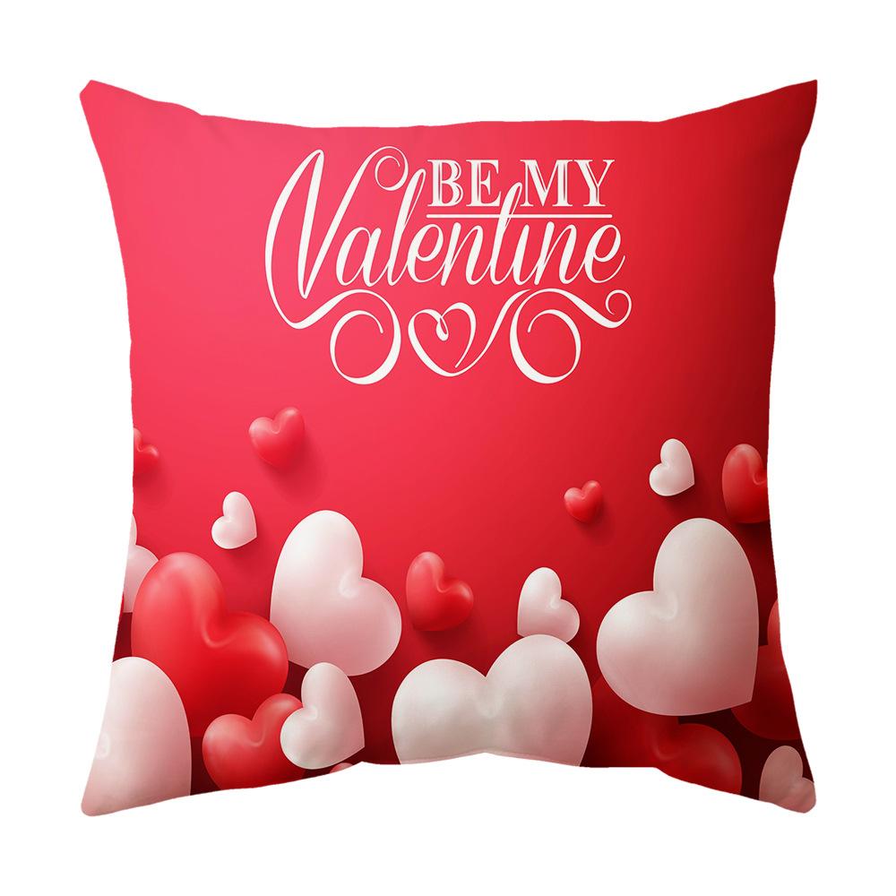 Pillow New Valentine's Day Pillow Case Pink Love Balloon Pillow Sofa Cushion Pillow Case