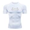 Men's Quick Dry Compression Workout T-Shirt, Stretchy Breathable Athletic Gym Tee with Stylish Extreme Text Print for Running Training Fitness