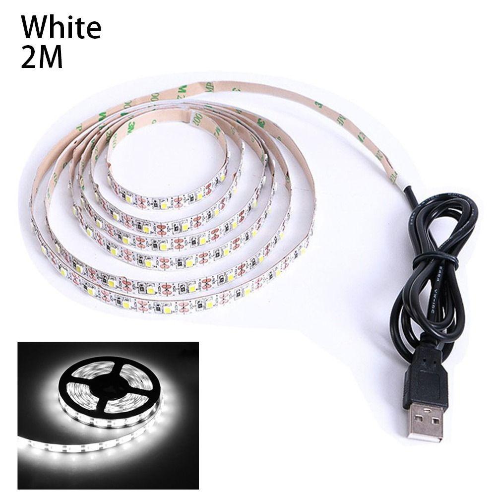 1Pcs Waterproof DC 5V LED String Light White Warm White 1-5m USB Strip Lamp Home Decor Lighting Tape SMD 2835 LED TV Background