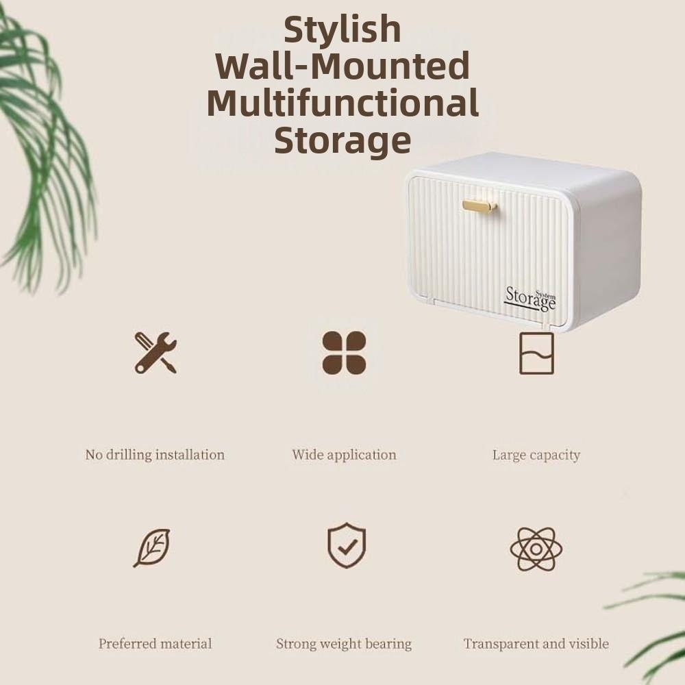 Wall Mounted Facial Towel Storage Box Large Capacity Roll Paper Holder  Bedside Table