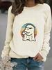 Women's Autumn/Winter Long-Sleeve Cartoon Ghost Pullover Hoodie